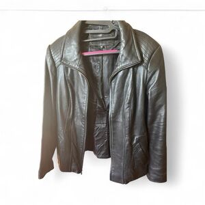 Avanti Black Leather Jacket for Women
